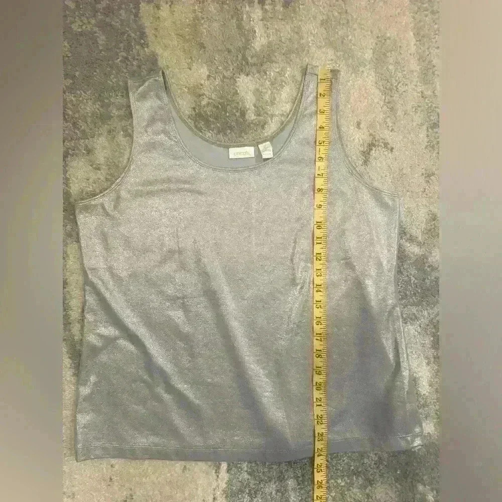 Women’s Silver Chico’s Sleeveless Blouse - Picture 6 of 6